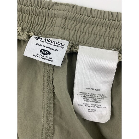 Columbia PFG Omni Shade Nylon Cargo Pants Drawstring Zip Off Leg Shorts Mens XXL - Picture 9 of 13